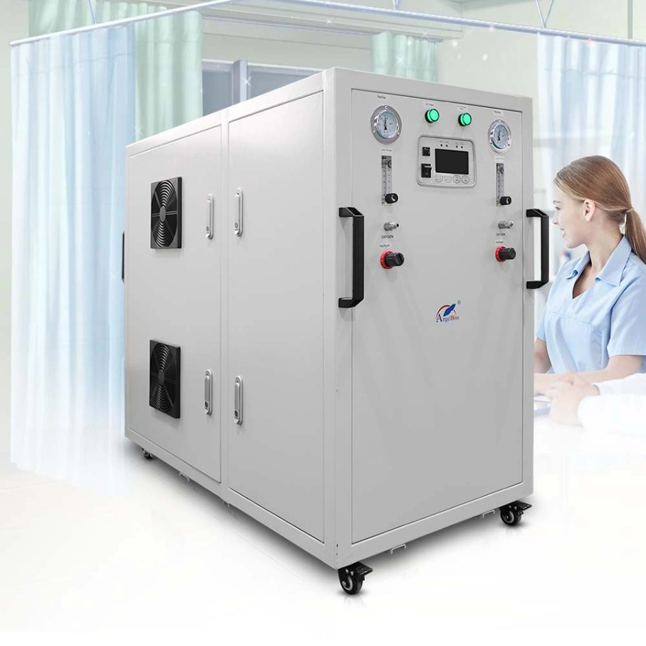 Angelbiss Factory Customized 20-60 Liter Large Flow 2-6 Bar High Pressure Oxygen Generator with Auto Cut off to Drive Ventilators and Anesthetics at ICU