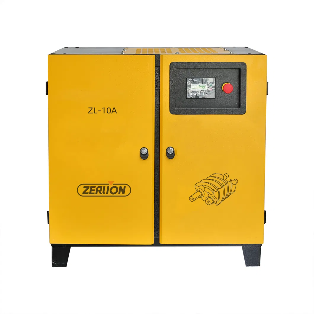7.5kw 10HP Stationary Screw Air Compressor High Efficiency Airend Direct Driven Rotary Screw Air Compressor with Air Cooling